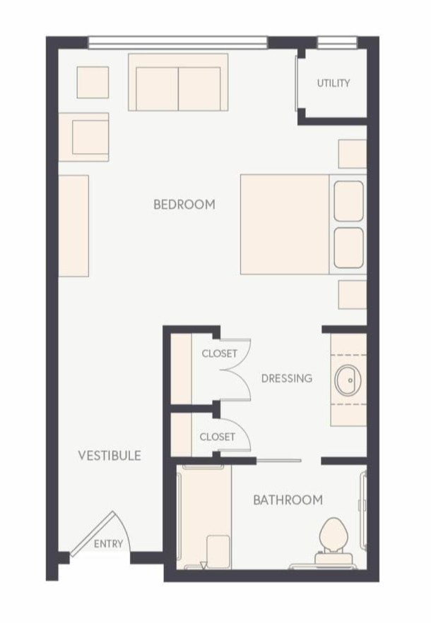Studio A floor plan