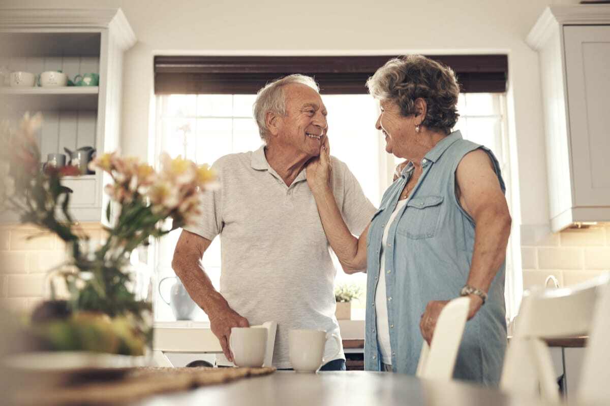 Senior couple showing compassion